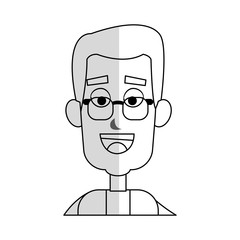 old man cartoon icon over white background. vector illustration