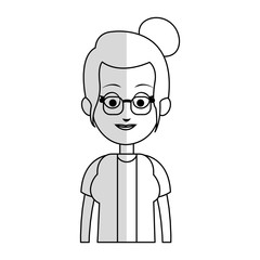 old woman cartoon icon over white background. vector illustration