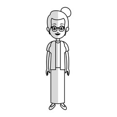 old woman cartoon icon over white background. vector illustration