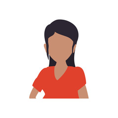 female young faceless avatar icon vector illustration