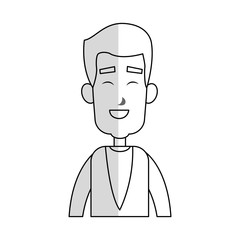 happy man cartoon icon over white background. vector illustration