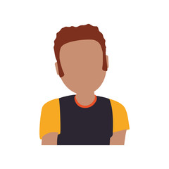 adult male avatar faceless vector icon illustration