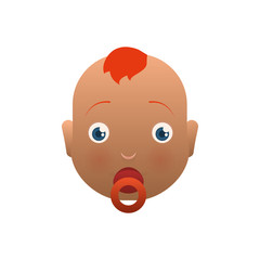 baby newborn child face head vector icon illustration