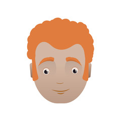 adult male avatar head vector icon illustration