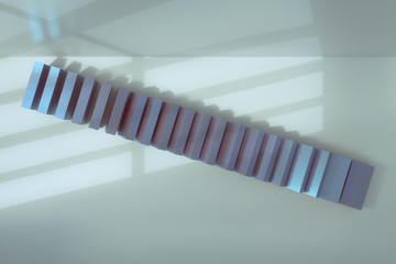 3d rendering of domino card falling