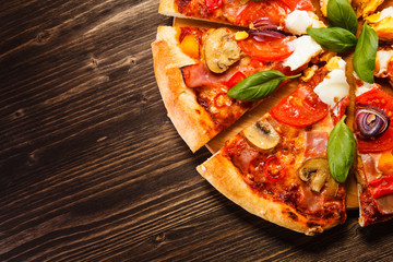 Pizza with egg and mushrooms