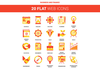 20 Red and Yellow Finance Icons
