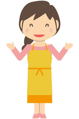 かわいいロングヘアの主婦　喜ぶ