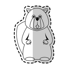 beaver cute animal cartoon icon image vector illustration design 