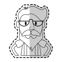 man with vintage or hipster style icon image vector illustration design 