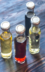 Bottles with different kinds of vinegar