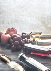 Obraz premium Bottles with different kinds of vinegar