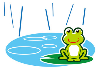 Obraz premium 梅雨 カエル
