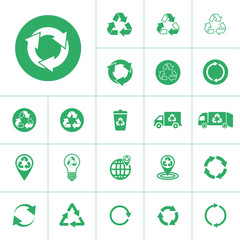recycle icon set, circular arrows