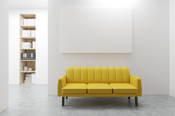 Workplace lounge, yellow sofa
