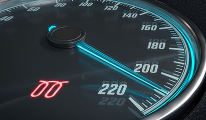 Fototapeta premium Glowplug warning light in car dashboard. 3D rendered illustration.