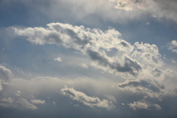 Fototapeta na wymiar 空と雲。空想・成長するモンスター
