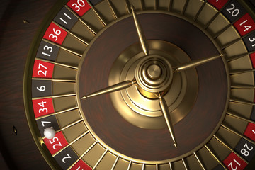 3D rendered illustration of casino roulette. Gambling concept.