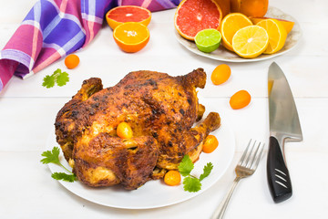 Grill chicken with citrus