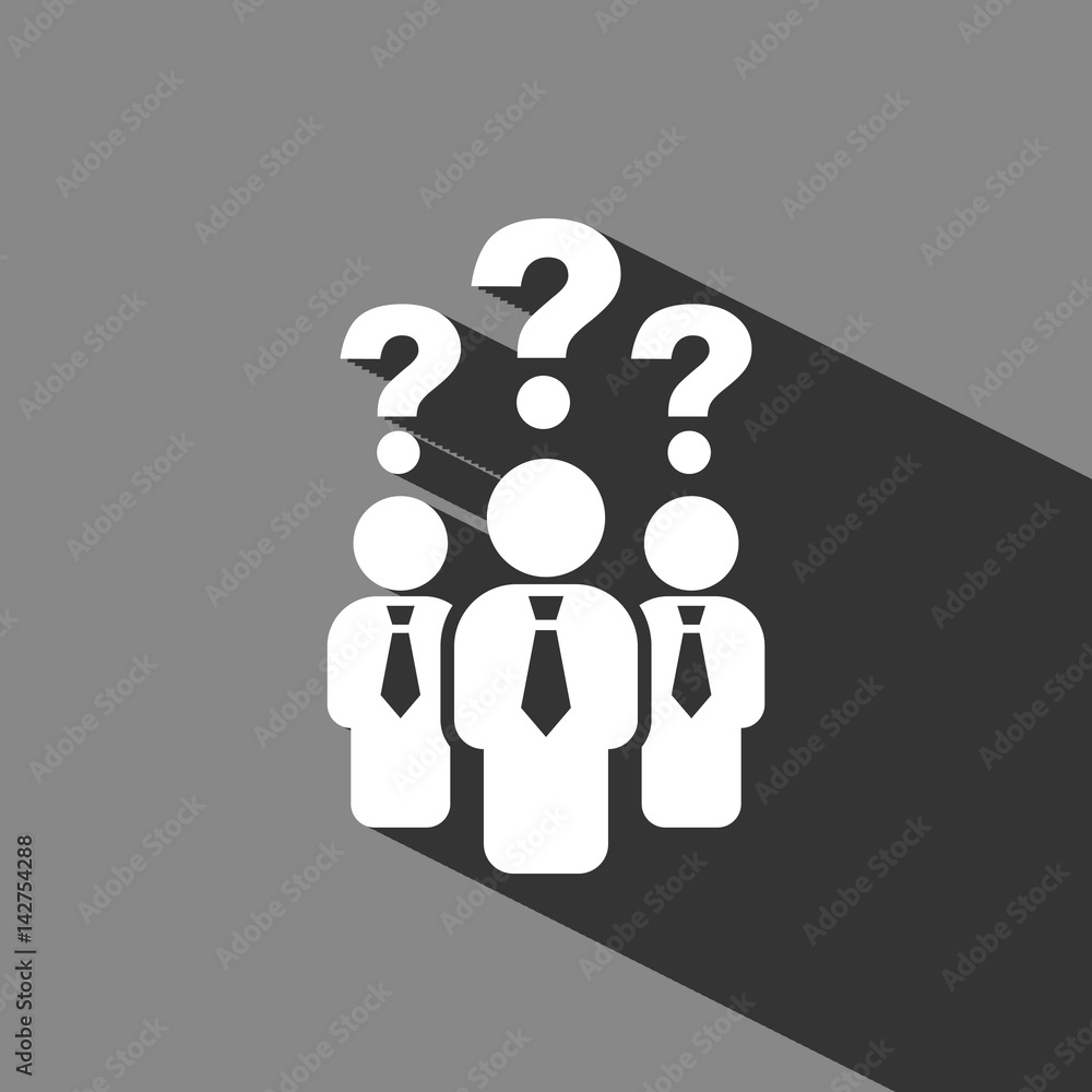 Wall mural question mark over people icon stock vector illustration