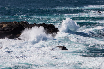 Waves Crash on Northern California Coast, Point Lobos
