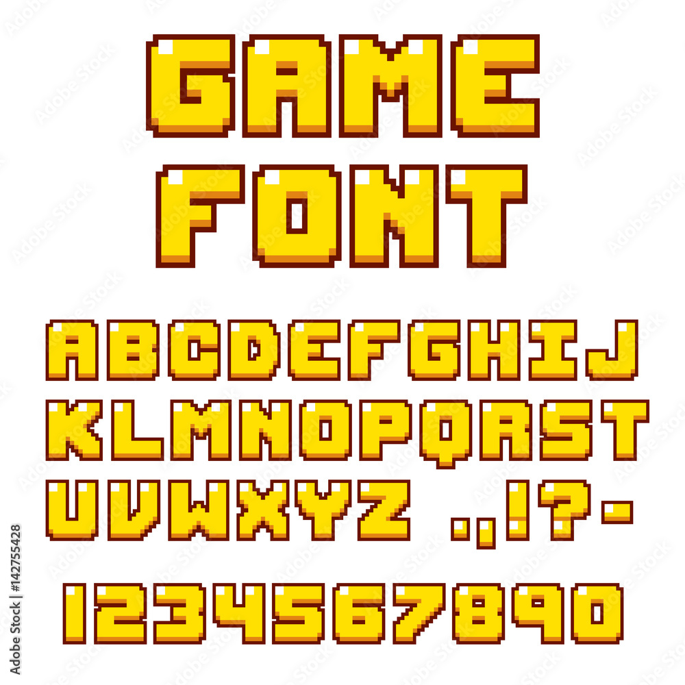 Wall mural Pixel videogame font