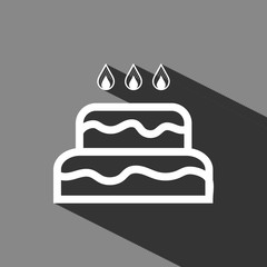 cake with candles icon stock vector illustration flat design