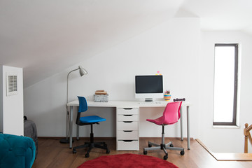 decorative homework room and working modern corner