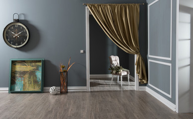 decorative black clock chair and carpet style
