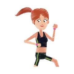 happy woman running cartoon icon image vector illustration design 