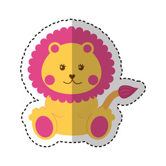 cute baby lion isolated icon vector illustration design