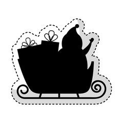 santa claus carriage isolated icon vector illustration design
