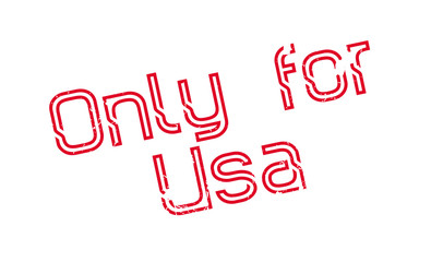 Only For Usa rubber stamp. Grunge design with dust scratches. Effects can be easily removed for a clean, crisp look. Color is easily changed.