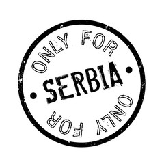Only For Serbia rubber stamp. Grunge design with dust scratches. Effects can be easily removed for a clean, crisp look. Color is easily changed.