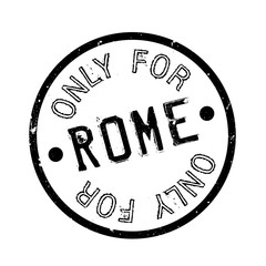 Only For Rome rubber stamp. Grunge design with dust scratches. Effects can be easily removed for a clean, crisp look. Color is easily changed.