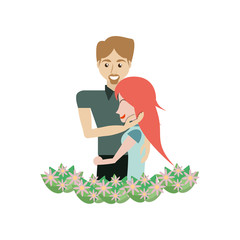young couple romantic image vector illustration eps 10