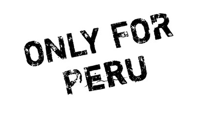Only For Peru rubber stamp. Grunge design with dust scratches. Effects can be easily removed for a clean, crisp look. Color is easily changed.