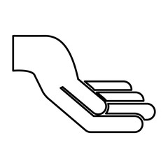 hand human silhouette isolated icon vector illustration design