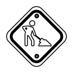 diamond caution sign icon vector illustration design