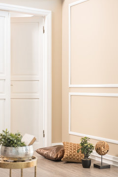 modern corner concept and pillows white door interior design