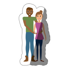 couple romantic lifestyle shadow vector illustration eps 10