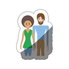 couple romantic relation shadow vector illustration eps 10