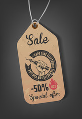 Poster for vape shop. sale. vector illustration