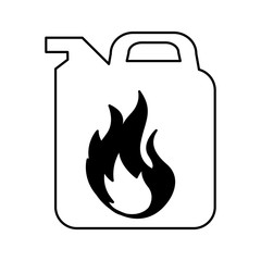 gallon with flame isolated icon vector illustration design