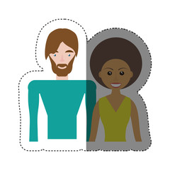 couple relationship lovely shadow vector illustration eps 10