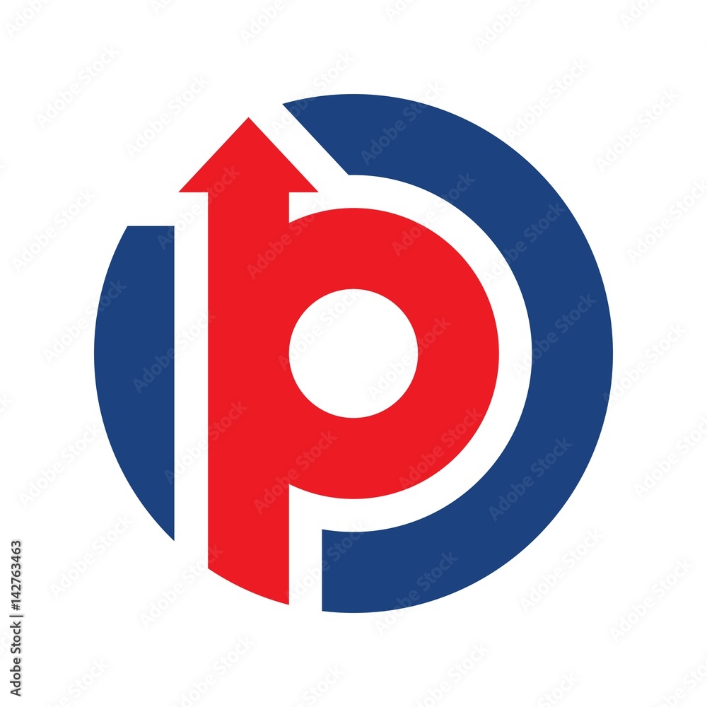Canvas Prints letter p with arrow logo vector.