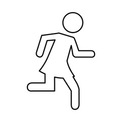 woman running silhouette emblem icon vector illustration design