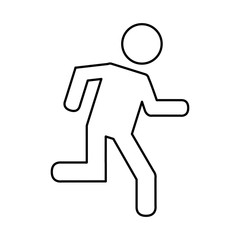 man running silhouette emblem icon vector illustration design
