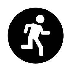 man running silhouette emblem icon vector illustration design