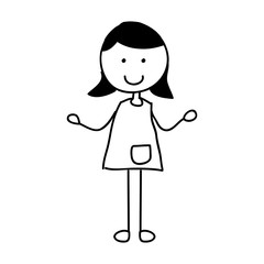 little girl character icon vector illustration design